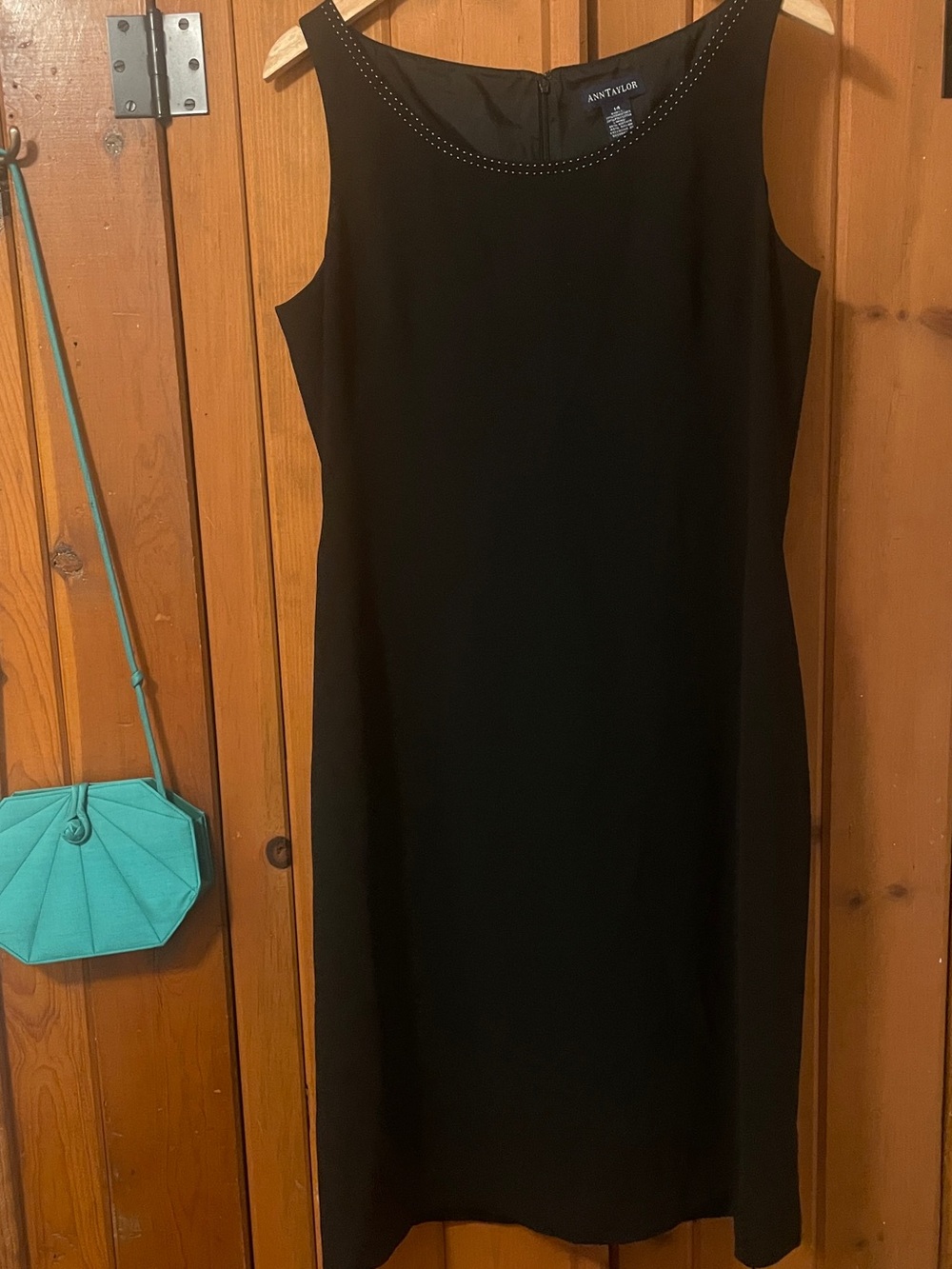 Vintage Ann Taylor Black Sheath Midi Dress 14 90s Minimalist Hong Kong